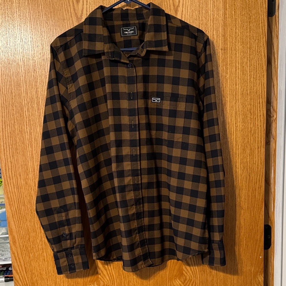 Women’s Brown and Black Checkered Shirt